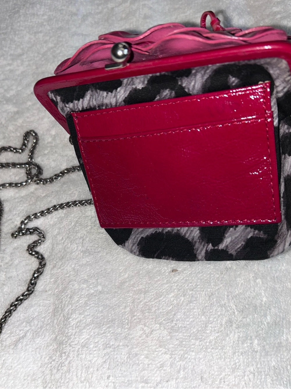 Brighton Roselie Shine Red Patent Leather 3D Rose Mini Crossbody Kiss Lock Purse